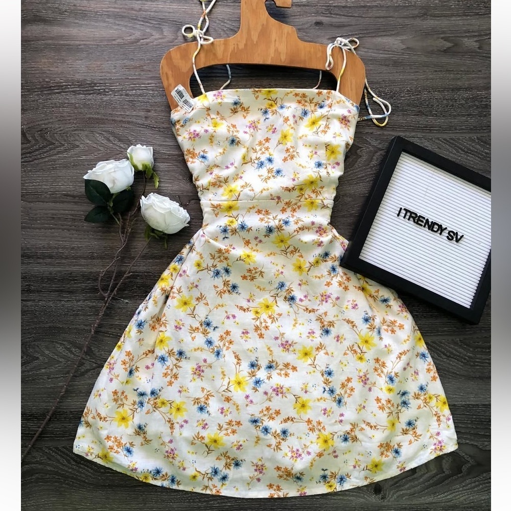 Old Navy Floral Print Linen Sundress